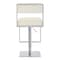 Armen Living Michele Swivel Adjustable Height Off-White Faux Leather and Brushed Stainless Steel Bar Stool LCMISWBABSWH - alternate 2